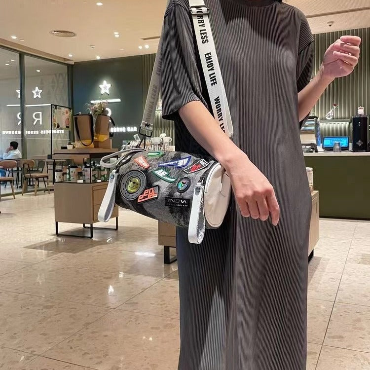 Women's Attractive Denim Fashionable Fashion Cylinder Waist Packs