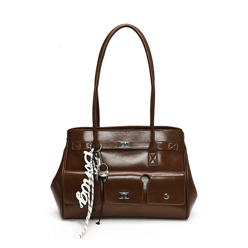 Capacity Female Retro Easy Matching Tide Fashion Shoulder Bags