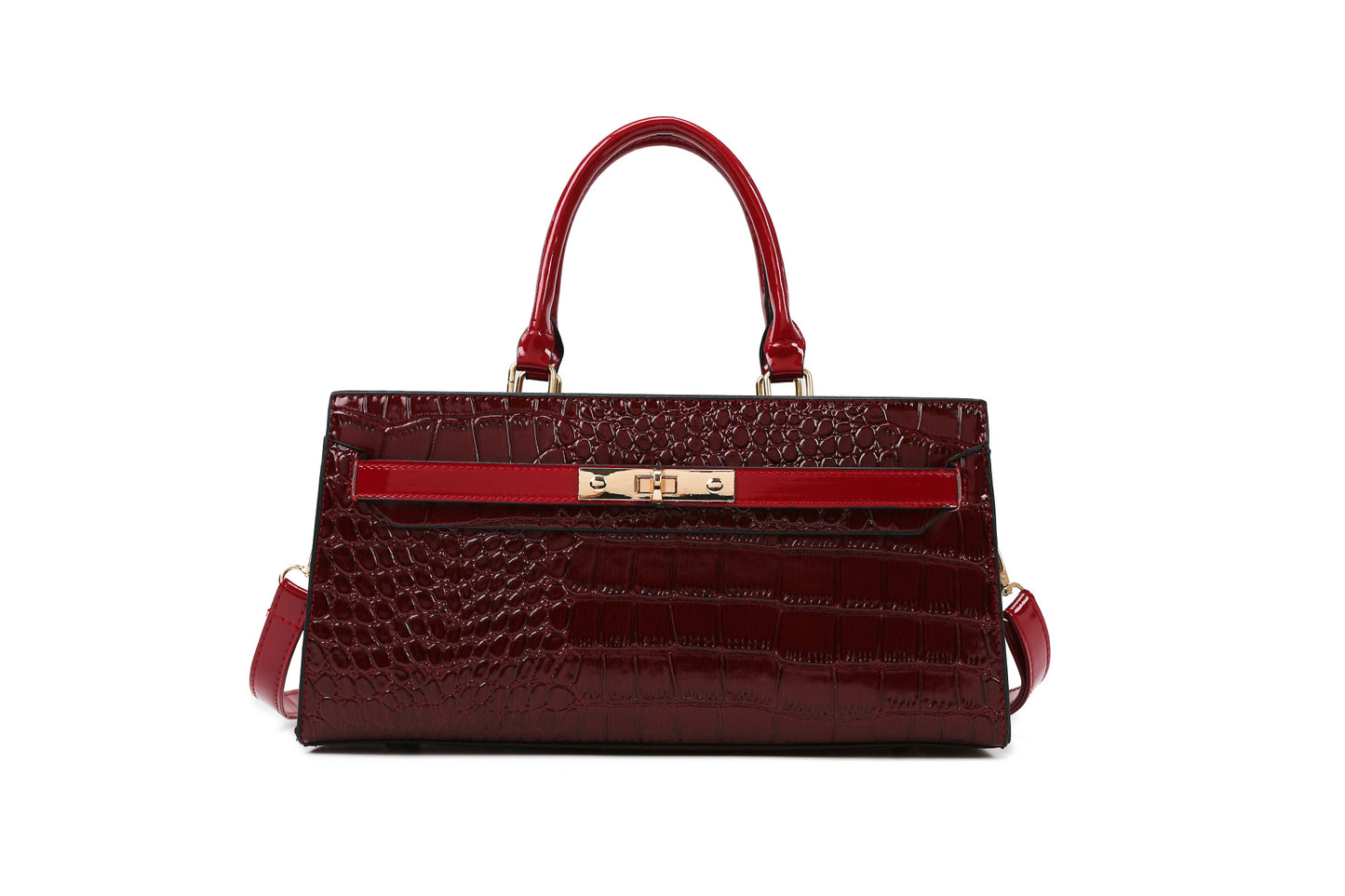 Women's Solid Color Large Capacity Crocodile Pattern Handbags