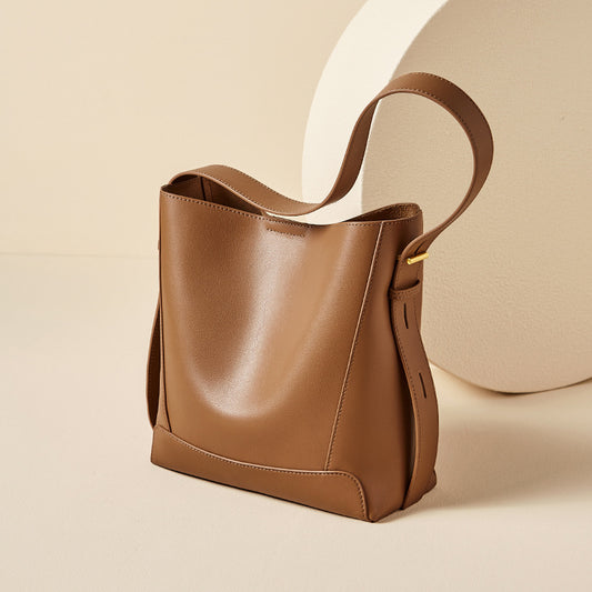 Women's Large Genuine Leather Capacity Commuter Shoulder Bags