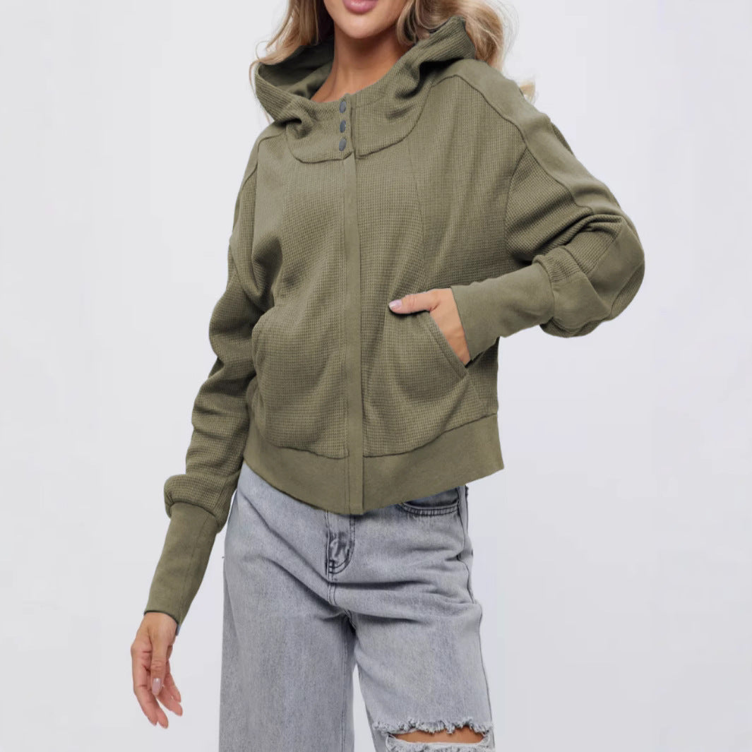 Women's Long Sleeve Pullover Zipper Trendy Hoodie Sweaters