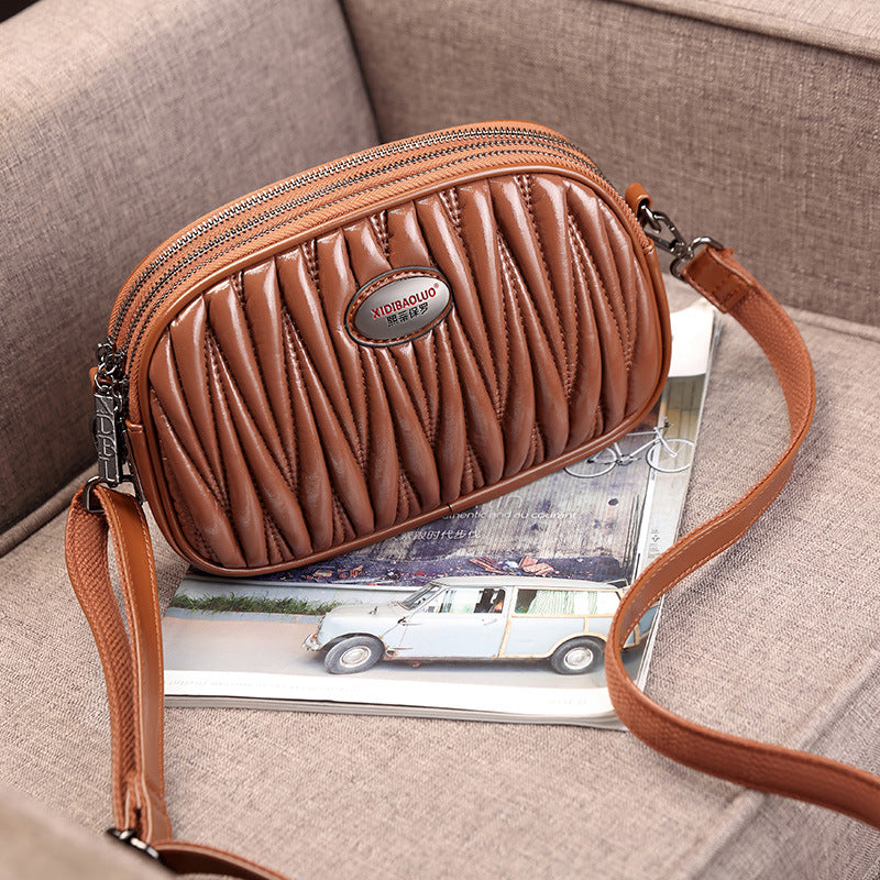 Women's Versatile Retro Plaid Embroidered Prism Bags