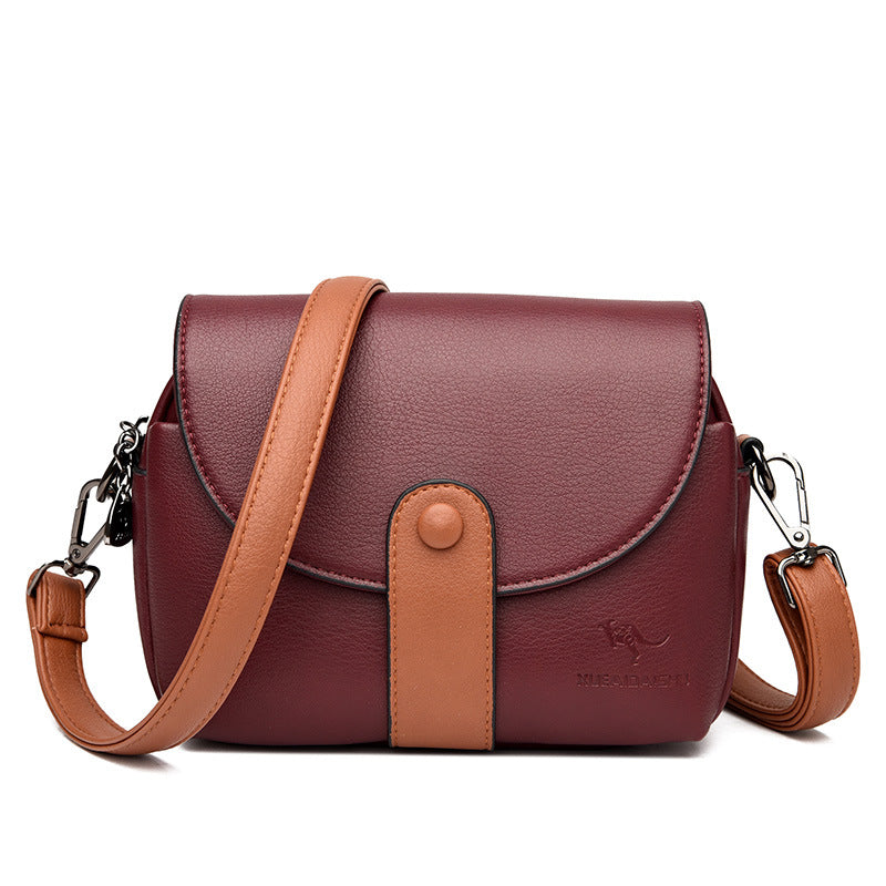 Women's Mini Simple Fashion Contrast Color Round Shoulder Bags