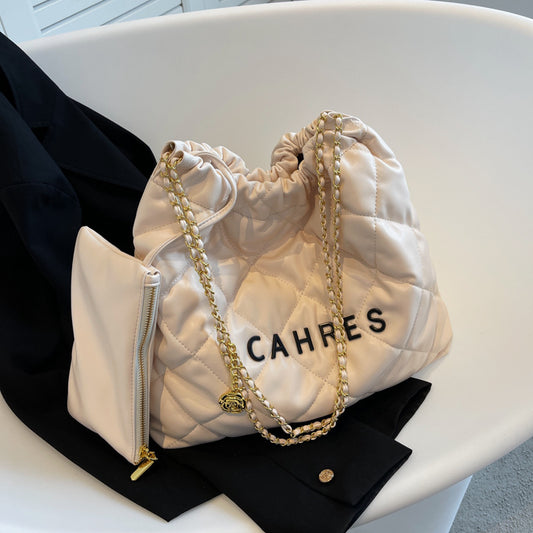 Women's Large Capacity Rhombus Letter Chain Korean Bags