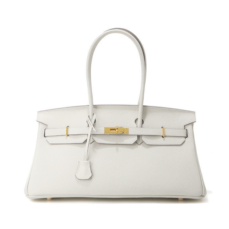 Women's Horizontal Top Layer Cowhide Leather Large Capacity Women's Handbag