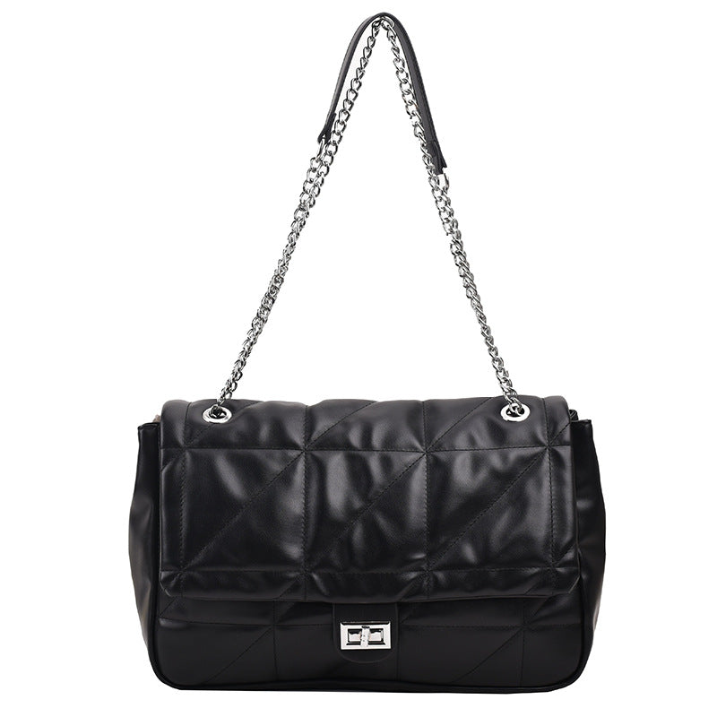 Women's Fashion Diamond Pattern Chain Texture Commuter Shoulder Bags