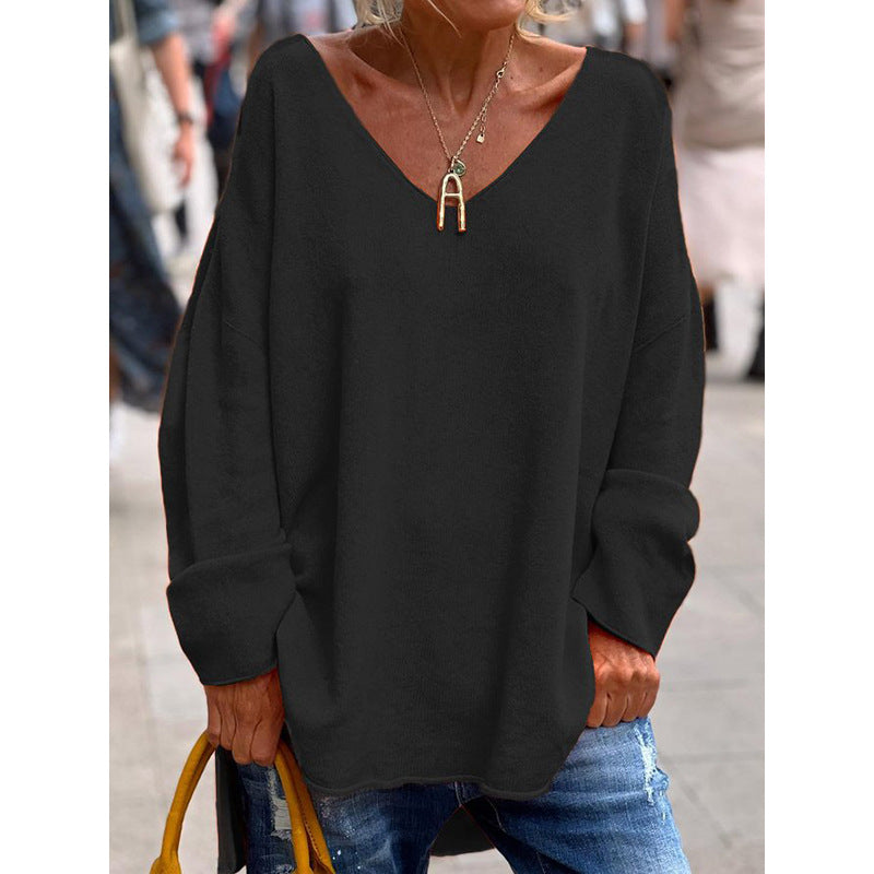 Women's Color Long Sleeve Loose Casual Comfortable Blouses