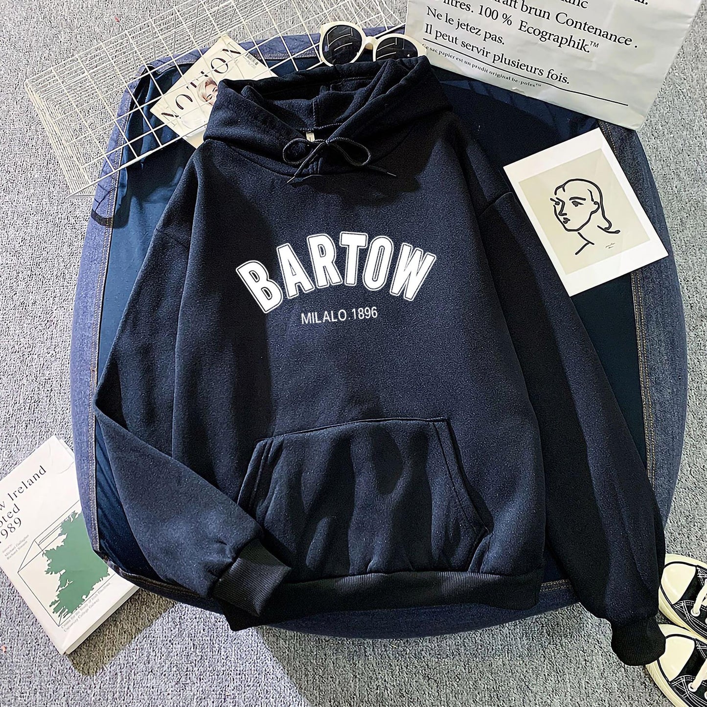 Creative Beautiful Stylish Fleece-lined Hoodie Loose Tops