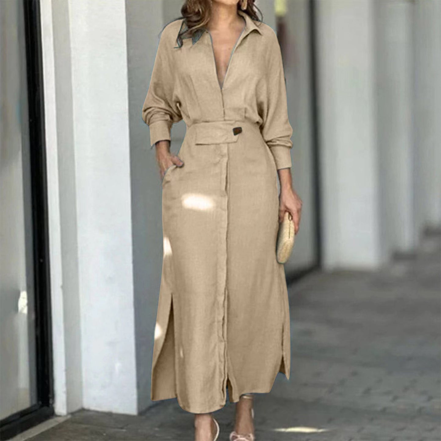 Collar Dress Goddess Temperament Long Sleeve Elegant Slim Dresses