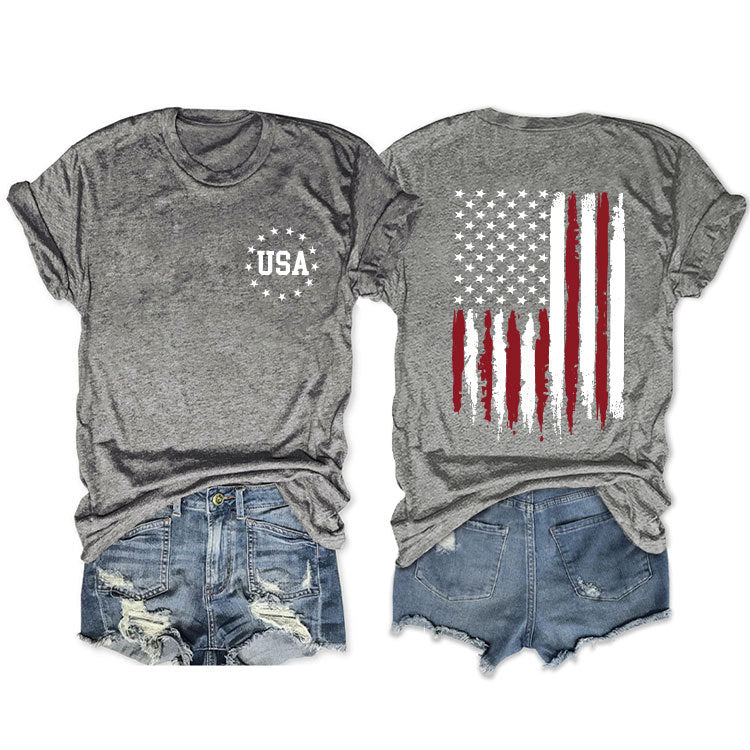 Women's Flag Summer Sleeve Fashion T-shirt Blouses