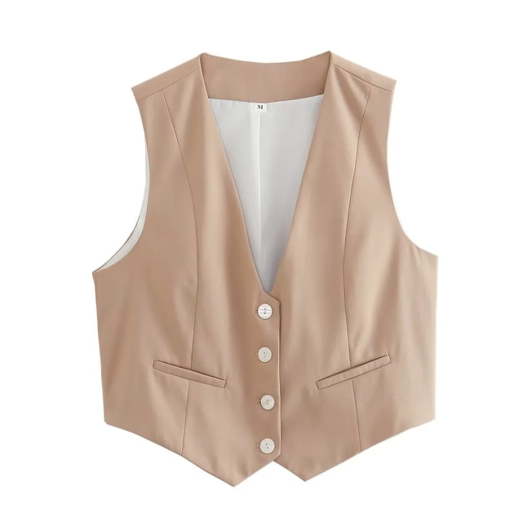 Women's Color Summer Casual Slim Sleeveless For Vests