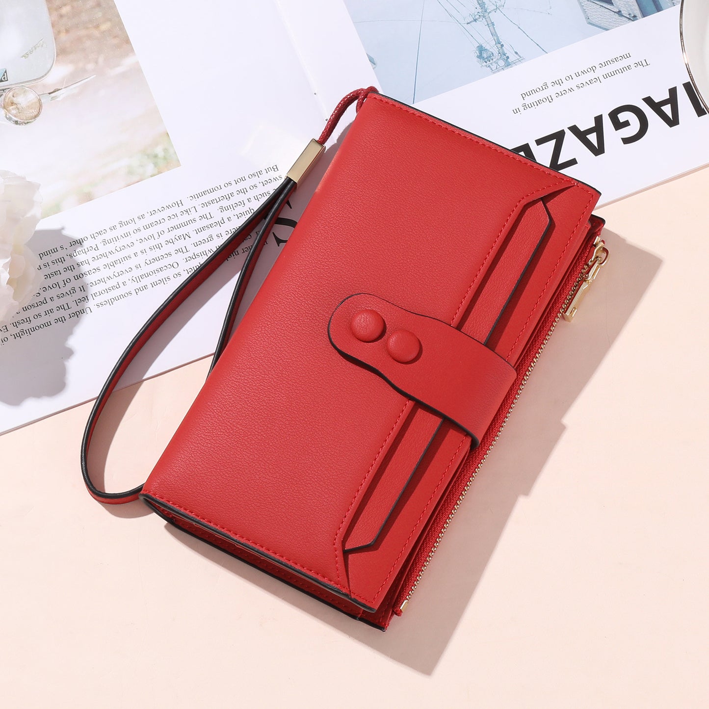 Women's Swiping Leather Large Capacity Long Ladies Wallets