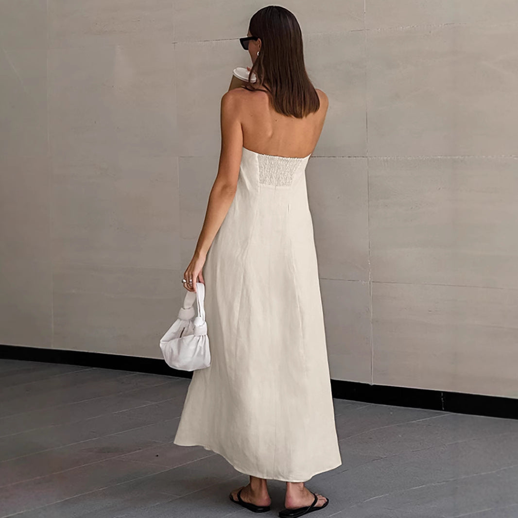 Women's Unique Design Simple Dress Slim Fit Graceful Tube Dresses