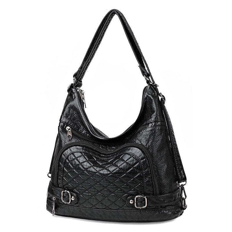 Women's Spring Washed-out Vintage Fashion Trend Large Shoulder Bags
