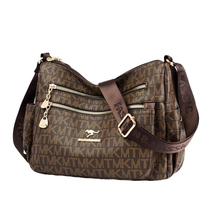 Women's Large Capacity Mother Embossed Multilayer Simplicity Crossbody Bags