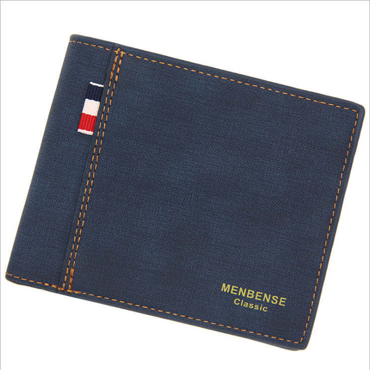 Men's Creative Frosted Short Large Capacity Fashion Retro Men's Wallet