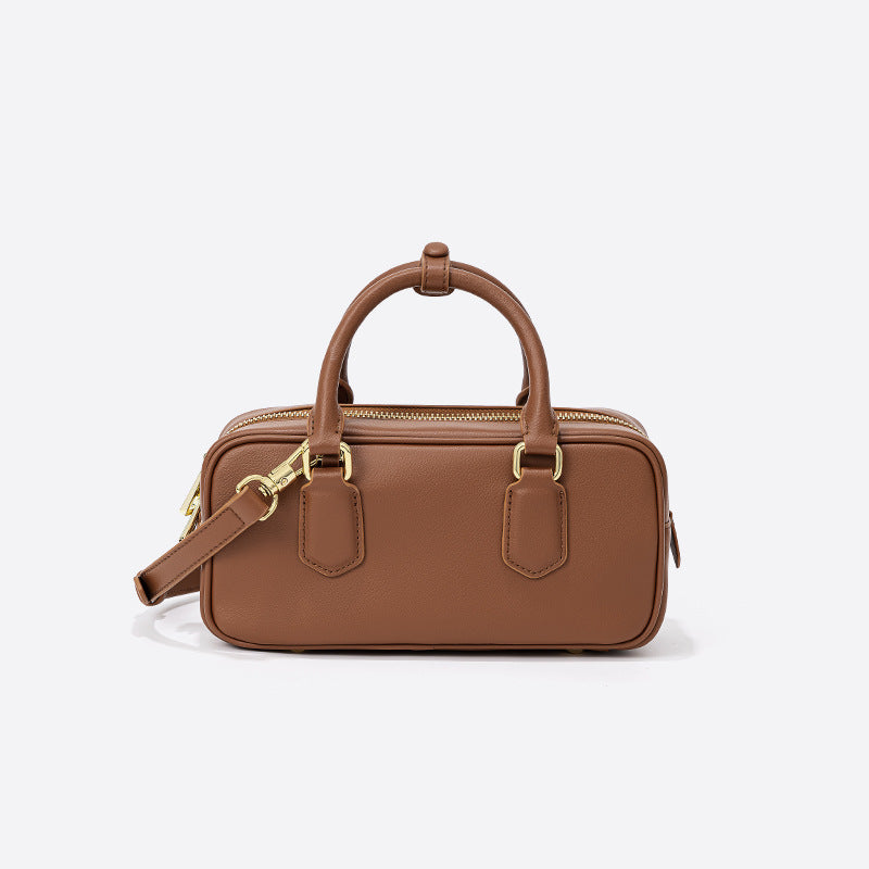 Women's Vintage Boston Bowling Genuine Leather High Handbags