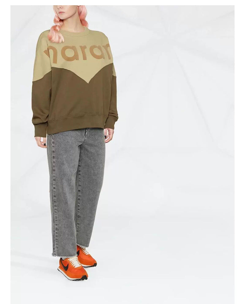 Women's Classic Flocking Color Blocking Fleece Fleece-lined Sweaters