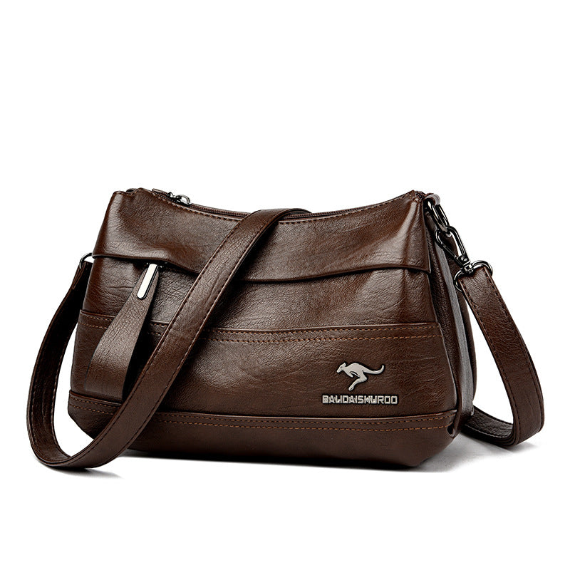 Women's Leather Mother Fashion Stitching Large Capacity Crossbody Bags