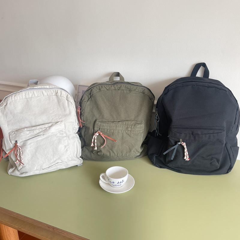 Leather Wash Canvas Simple Fashion Retro Backpacks