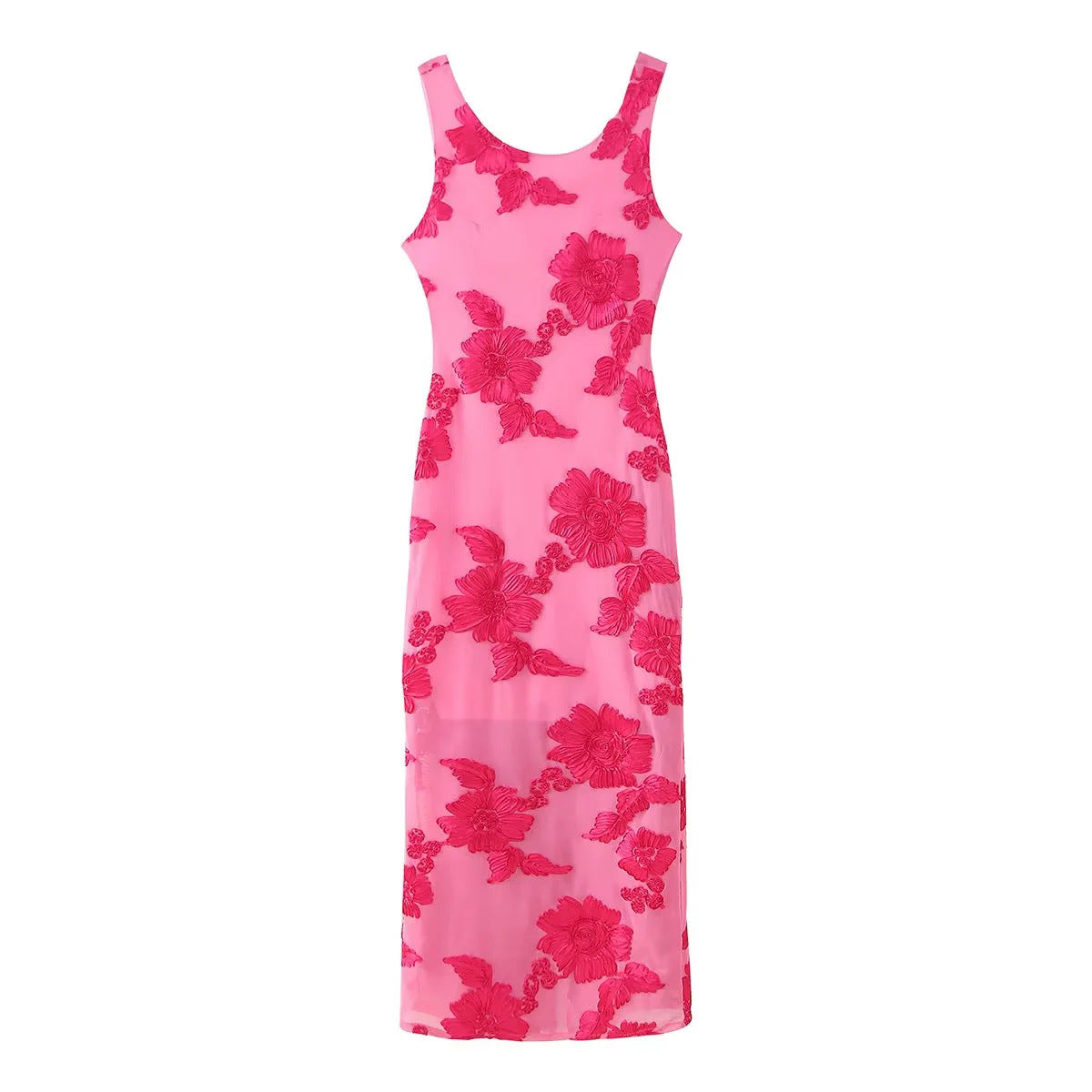 Women's Embroidered Sleeveless Straight Temperament Vacation Dress Dresses