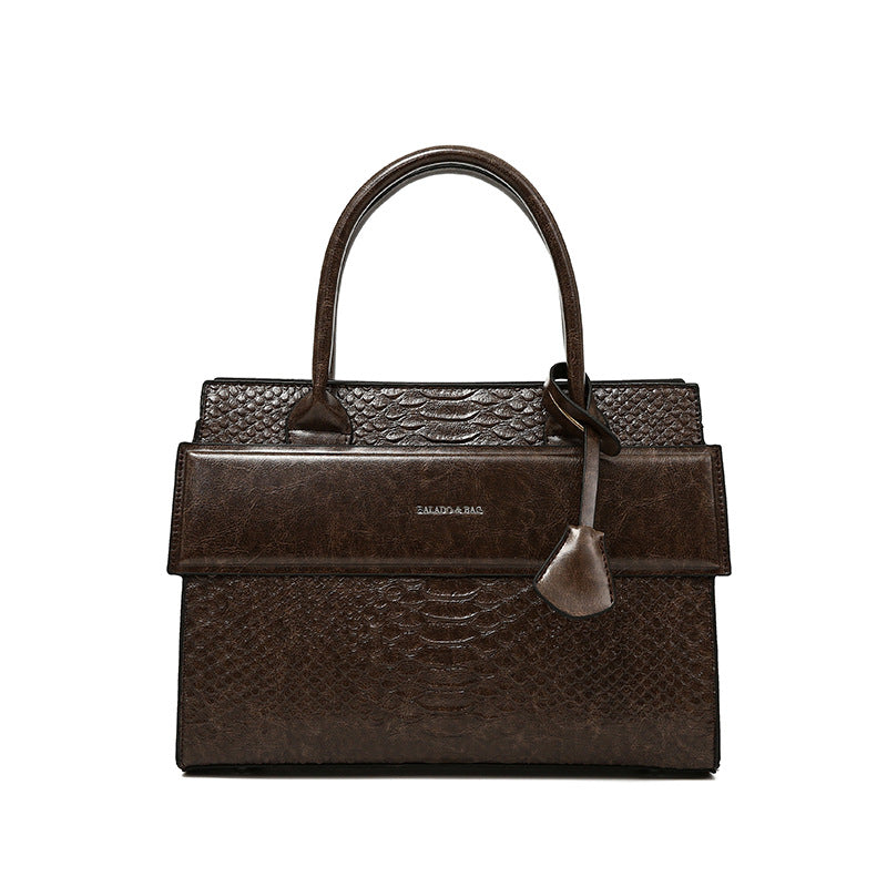 Women's Retro Match Sets Oily Leather Shoulder Bags