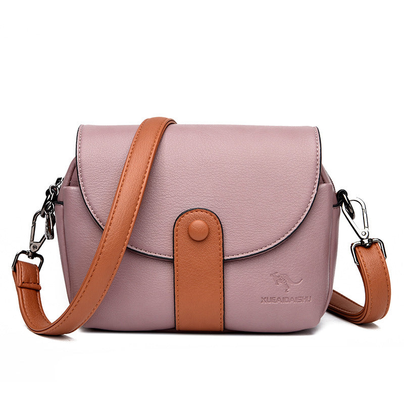 Women's Mini Simple Fashion Contrast Color Round Shoulder Bags