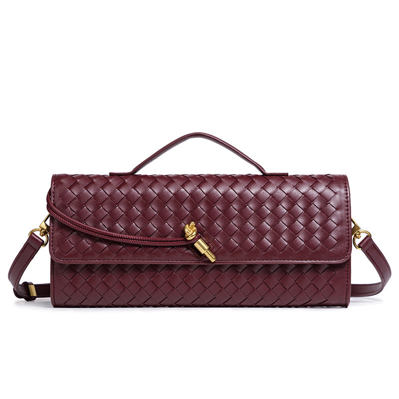 Women's Niche Woven Baguette Fashion Horizontal Clutch Handbags