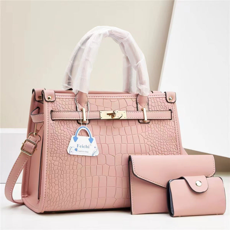 Women's Stone Pattern Mother Solid Color Trendy Small Square Bags
