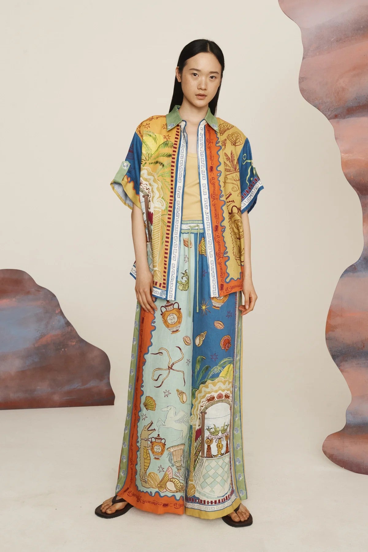 Fashion Personalized Printed Sleeve Vacation Leisure Suits