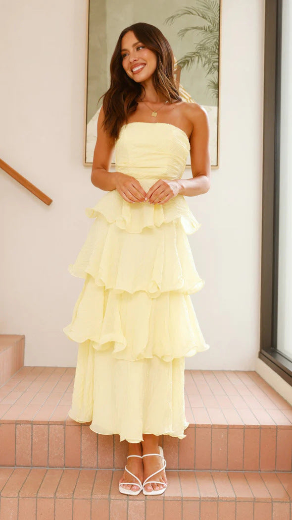 Summer Sexy Fashion Tube Backless Cake Dresses