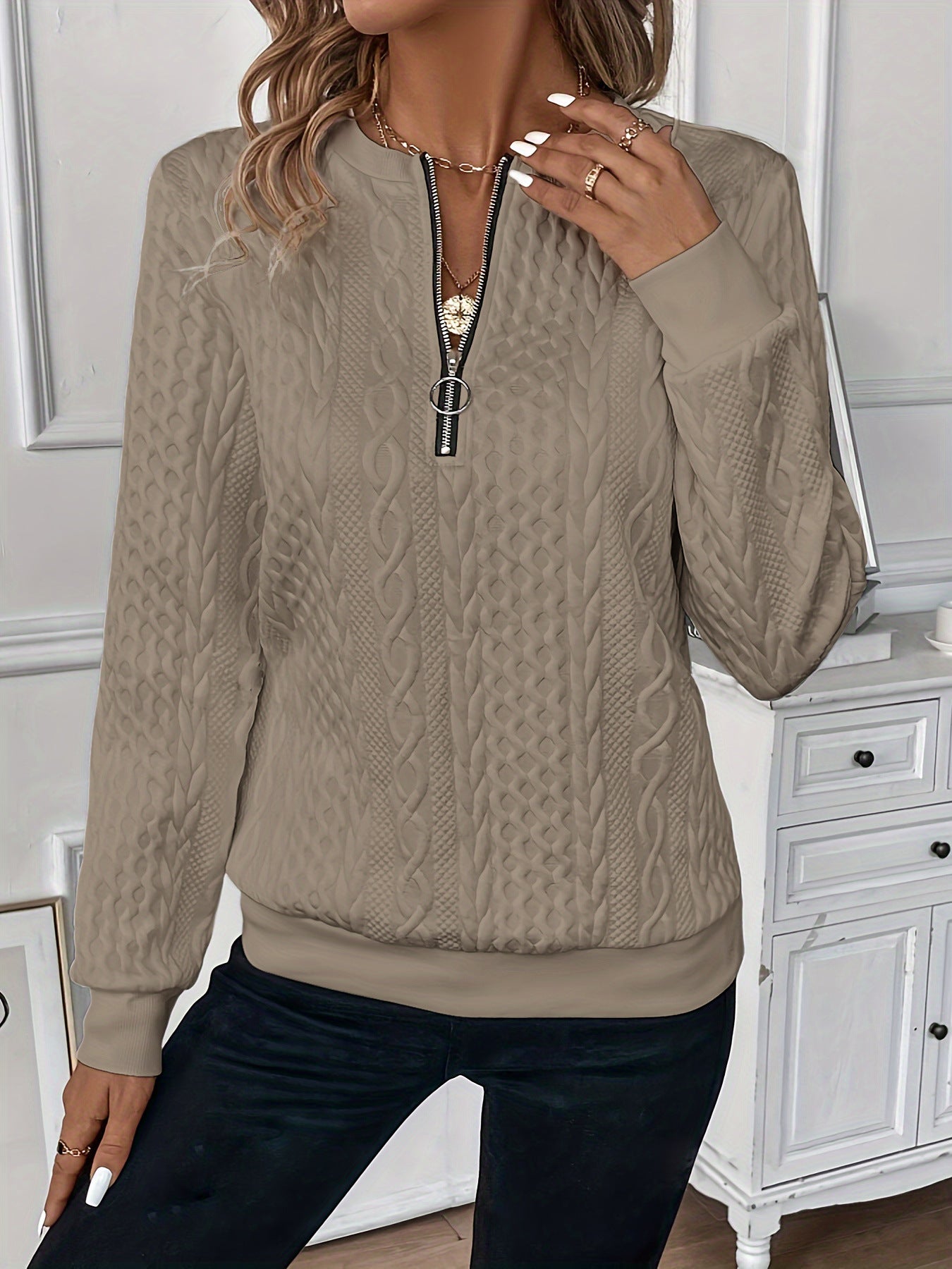 Women's Pretty Hoodie Casual Sweatshirt Zipper Sweaters