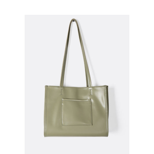 Women's Patent Leather Underarm Simple Commute Large Shoulder Bags