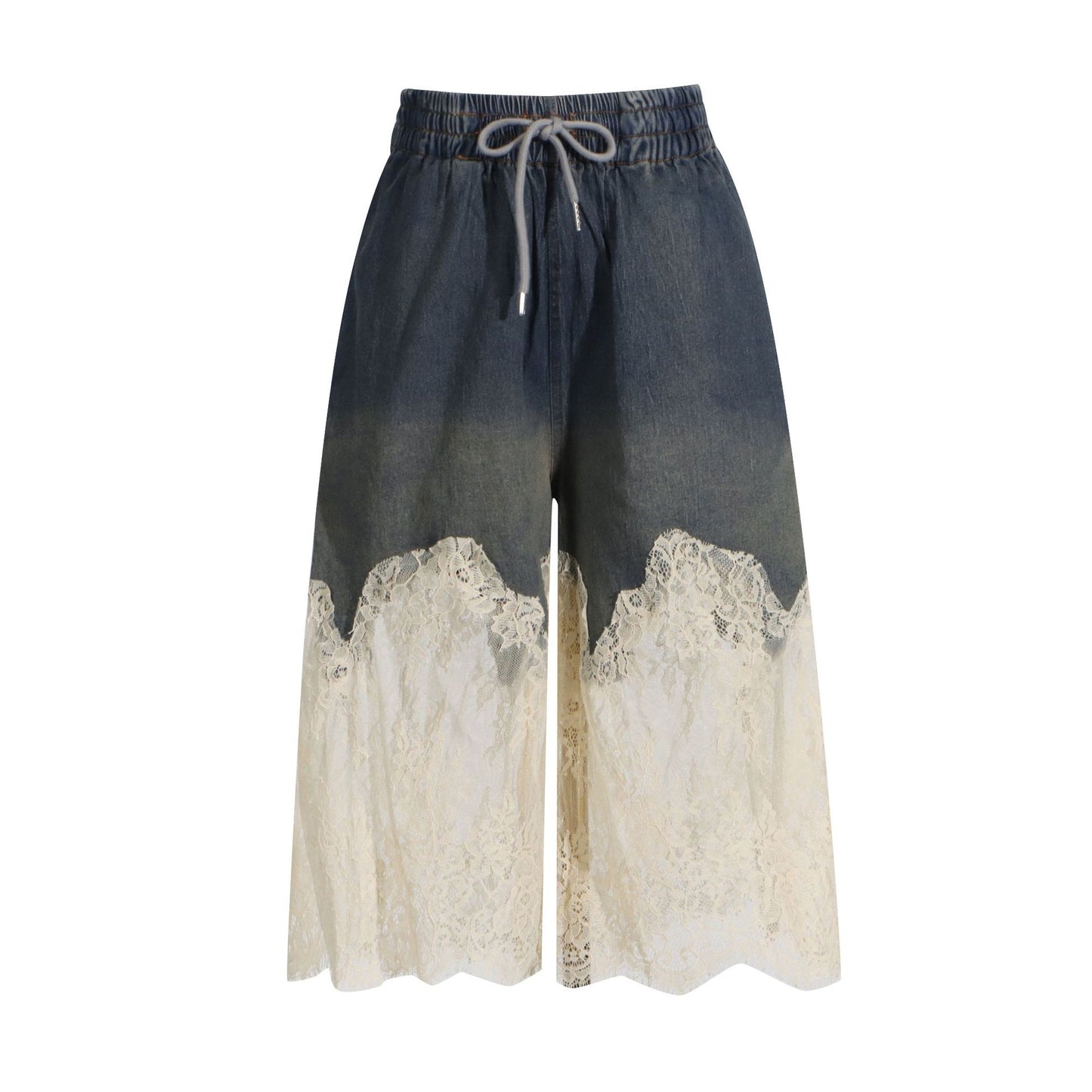 Women's Lace Two-piece Simple Style Casual Denim Suits