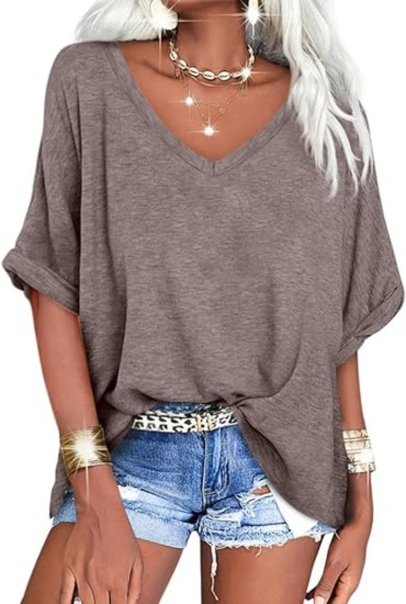 Women's Summer Casual Sleeve Loose T-shirt Blouses