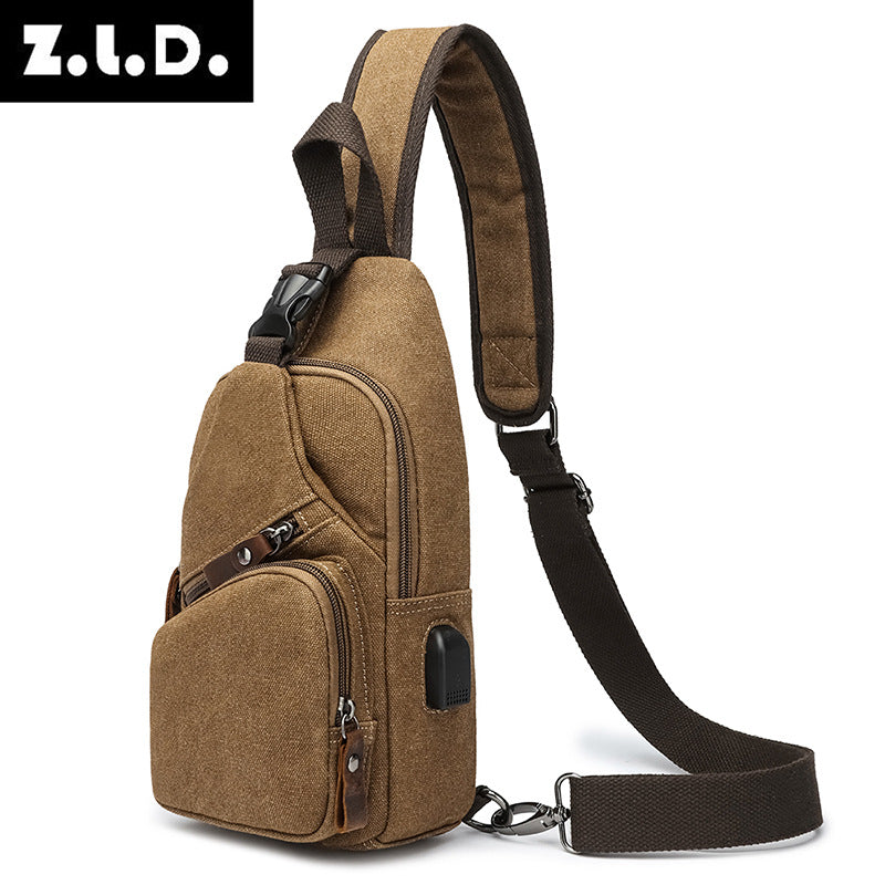 Men's Unique Versatile Elegant Vintage Canvas Men's Chest Bags