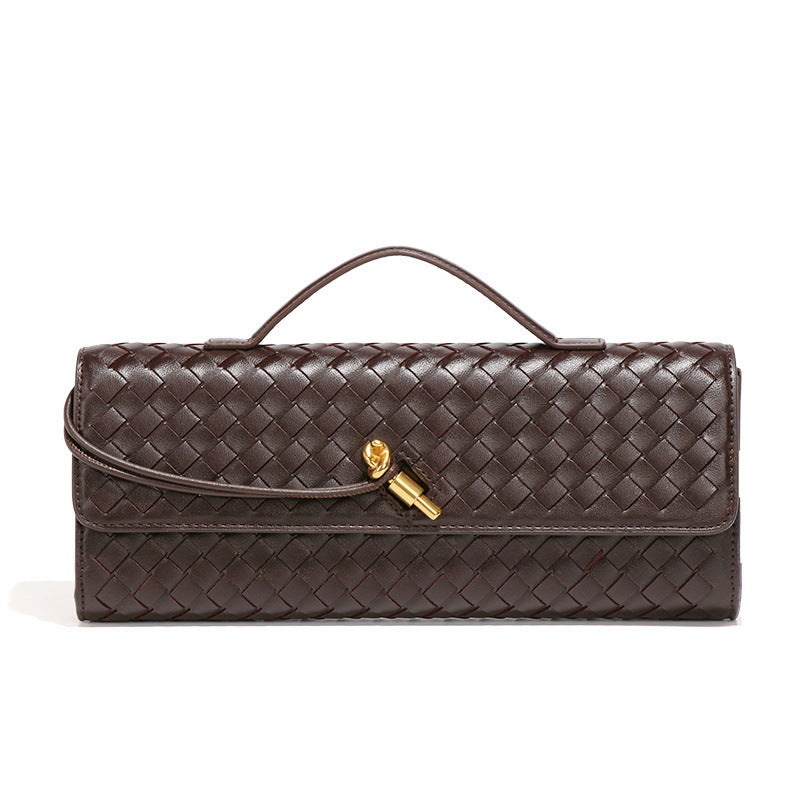 Women's Style Horizontal Soft Leather Metal Hand-held Handbags