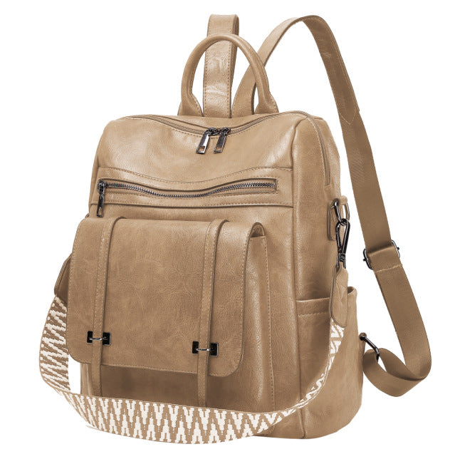 Women's Retro High-grade Soft Leather Large Capacity Backpacks