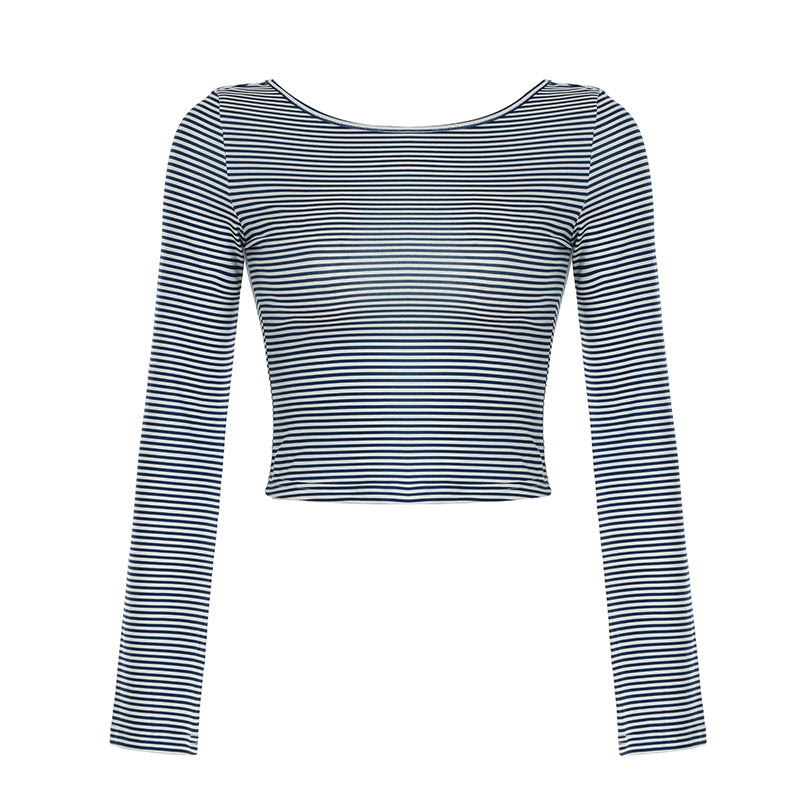 Striped Lightweight Long Sleeve Hot Sexy Blouses
