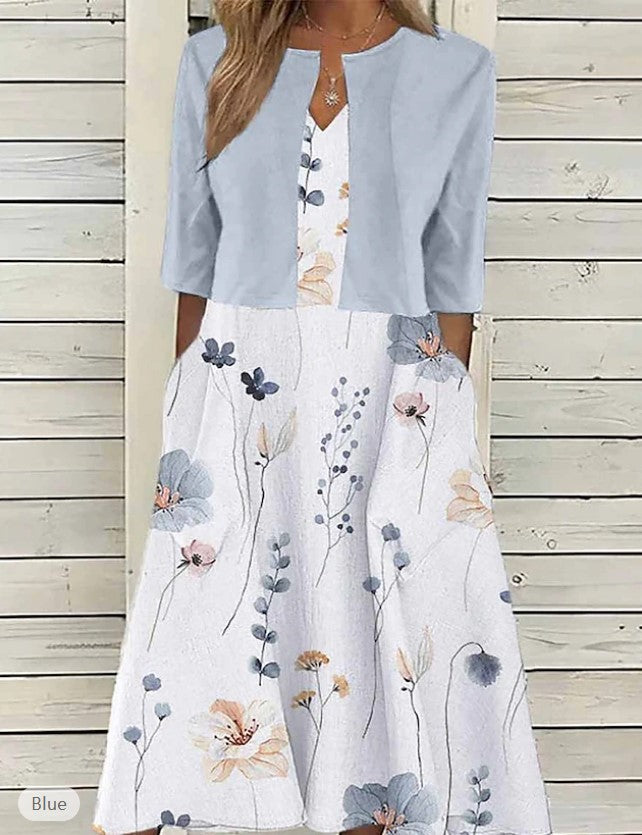 Women's Mature Elegant Long Two-piece Set Dress Dresses