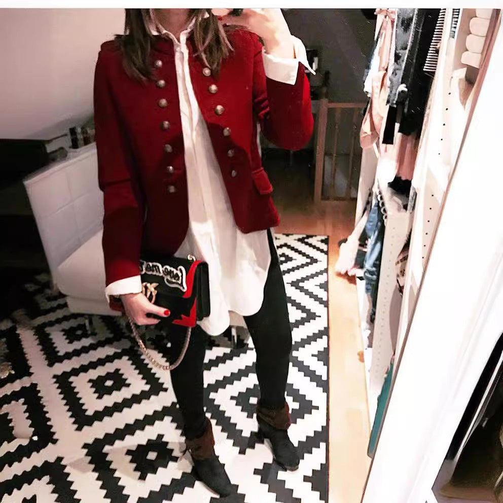Graceful Charming Creative Casual Woolen Button Blouses
