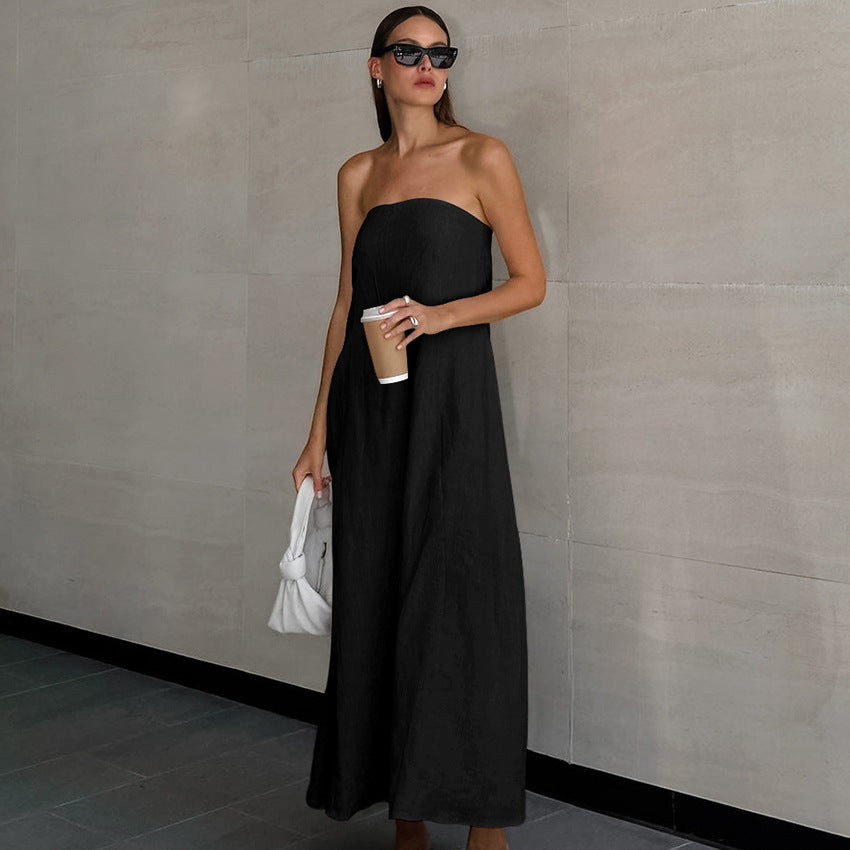 Women's Unique Design Simple Dress Slim Fit Graceful Tube Dresses