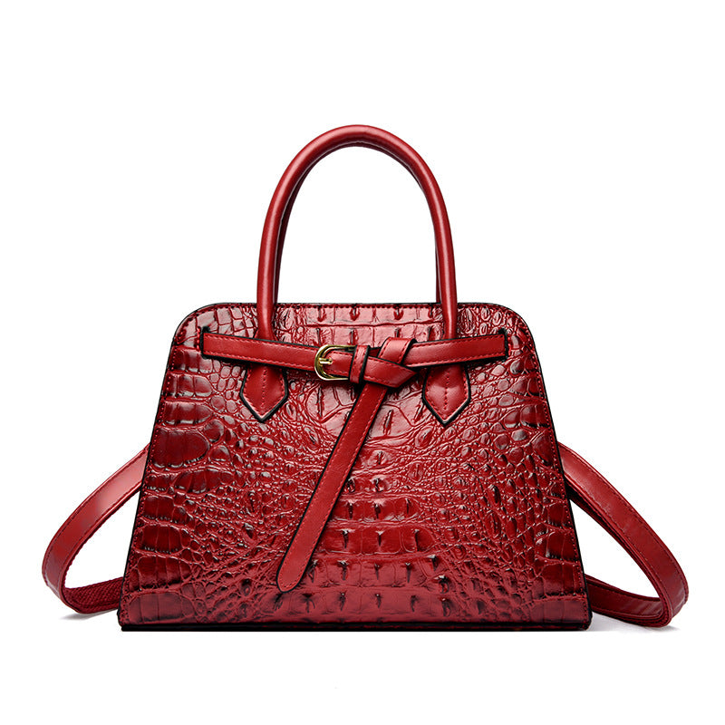 Large Fashion Simple Crocodile Pattern Capacity Women's Handbag