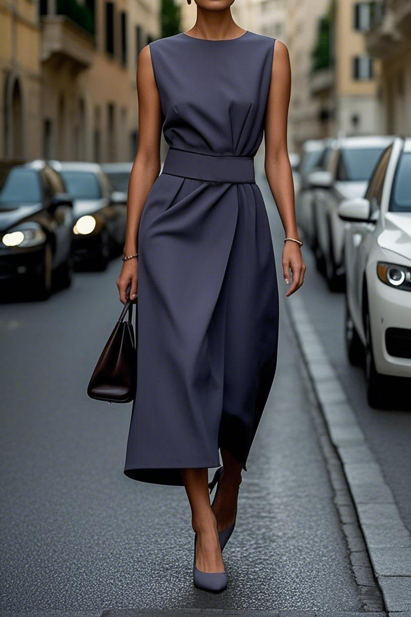 Women's Summer Sleeveless Round Neck Fashion Casual Dresses