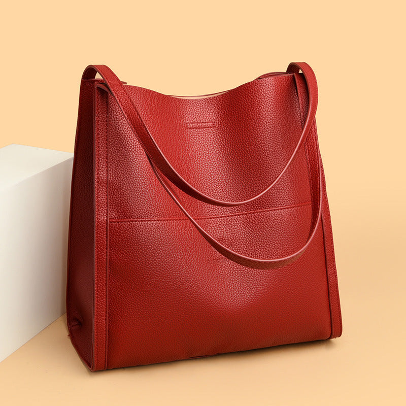 Women's Quality Kangaroo Leather Fashion Large Capacity Bucket Bags