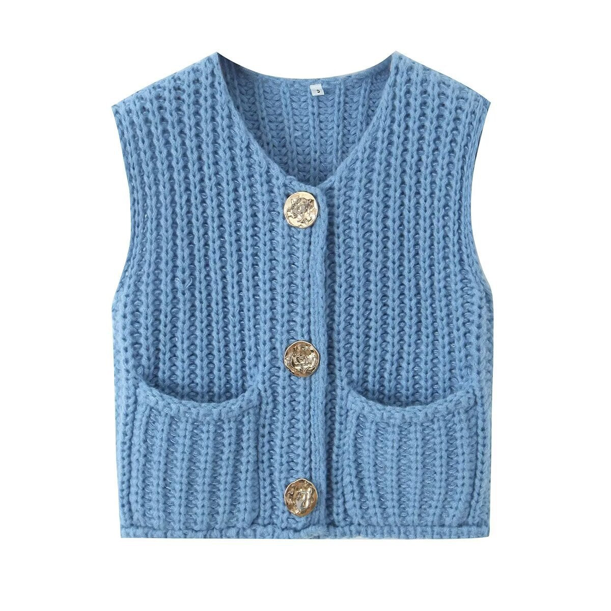 Women's Summer Street Fashion Thick Needle Knitted Vests