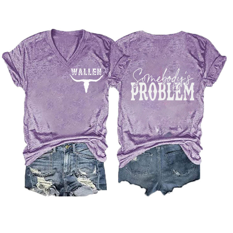 Women's Double-sided Digital Printing Series Short-sleeved Pullover Blouses