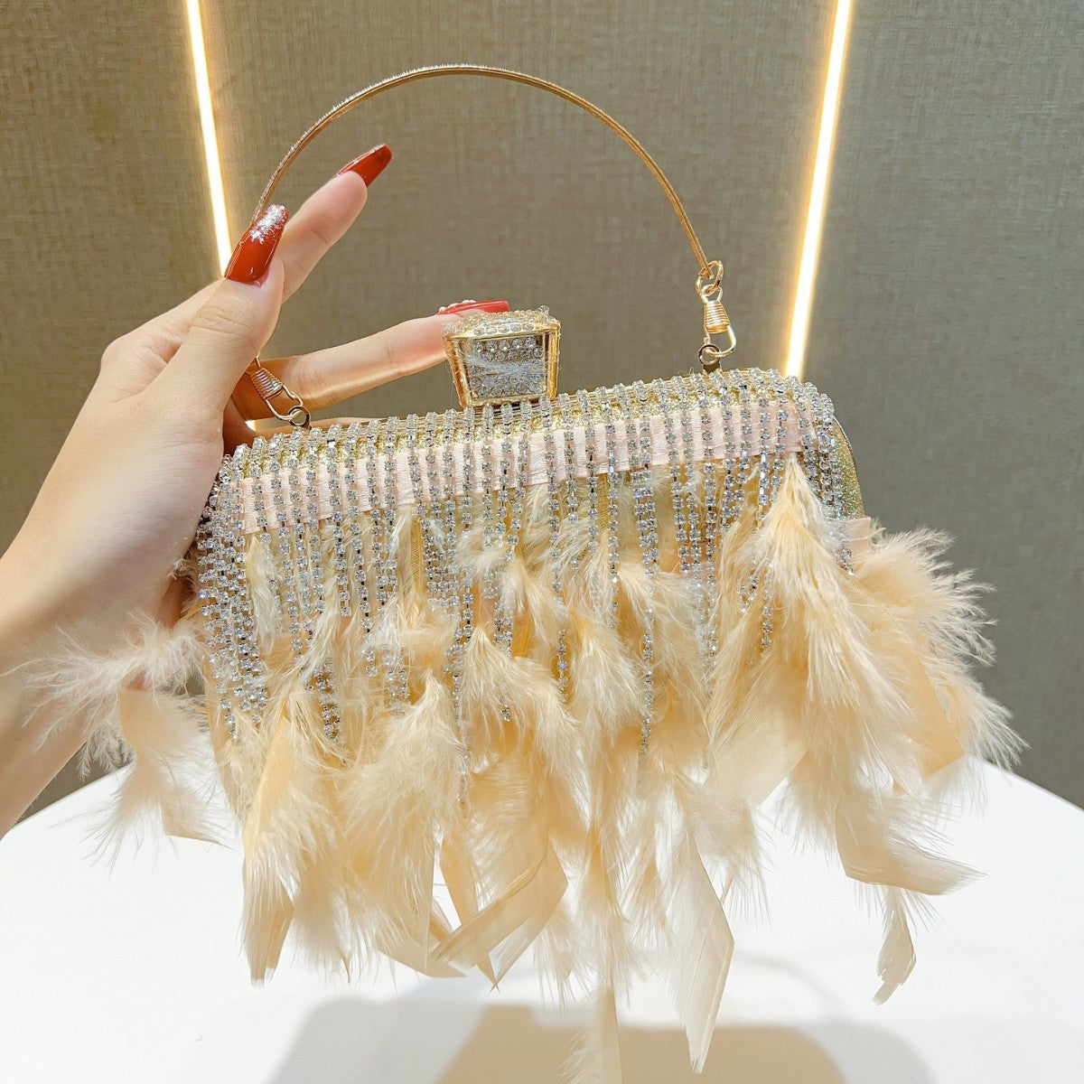 Style Clutch Diamond Tassel Wedding Banquet Handbags