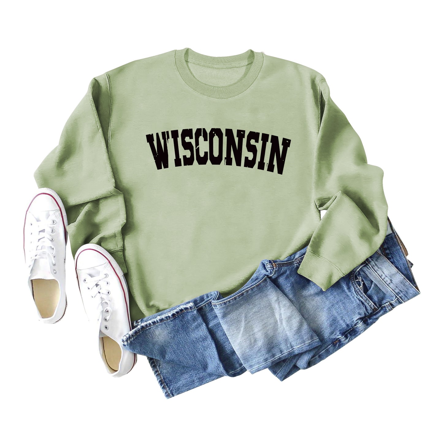 Women's Shirt Letter Print Casual Loose Round Sweaters