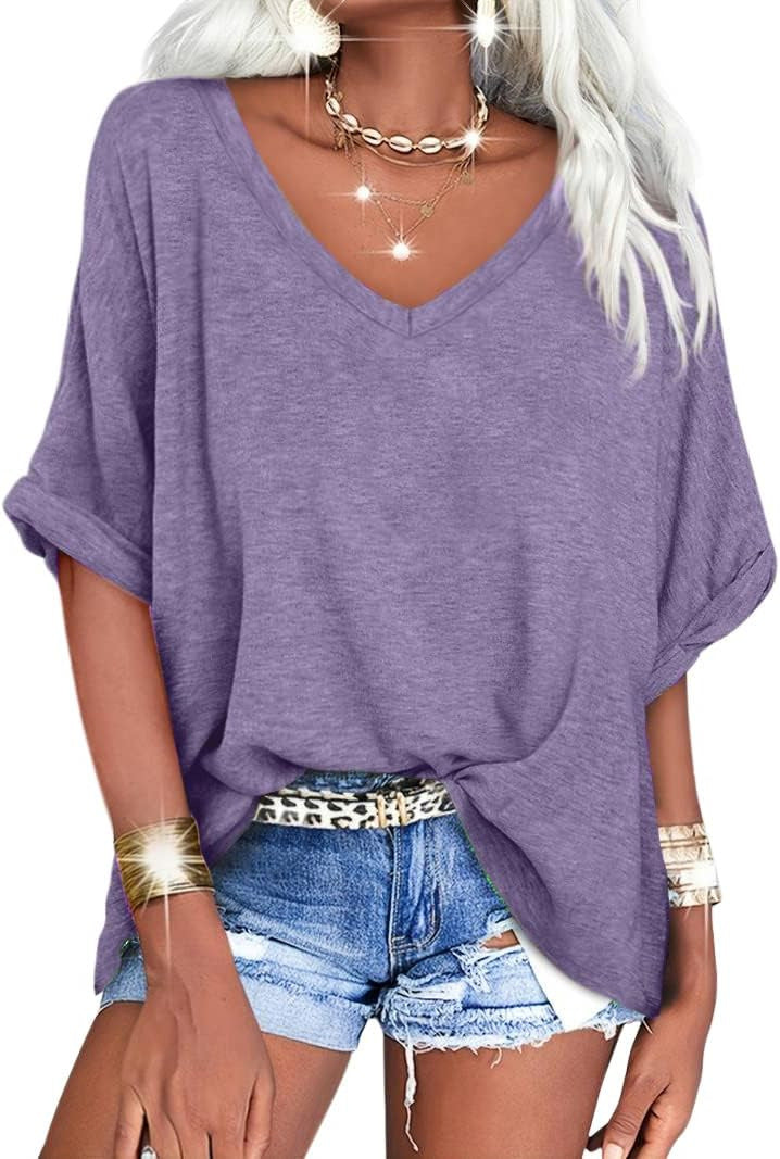 Women's Summer Casual Sleeve Loose T-shirt Blouses